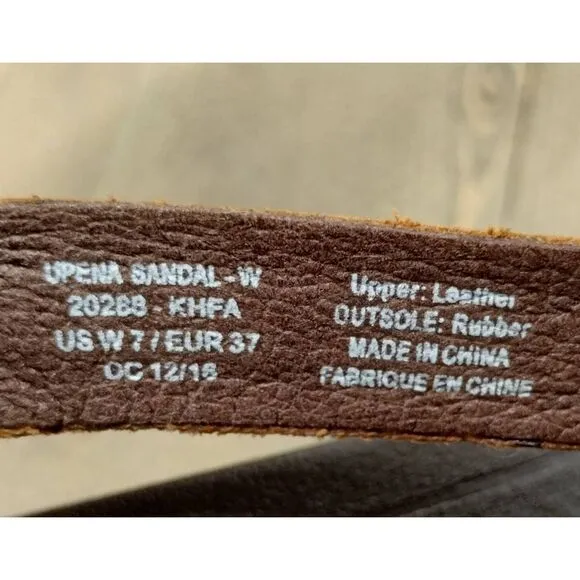 Olukai Upena Brown Gold Strappy Leather Sandals‎ Womens Size 7 Beach Hawaii