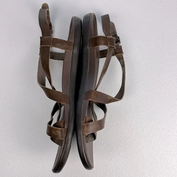 OluKai Upena Leather Quarter Strap Sandal Kona Coffee Brown Strappy 10