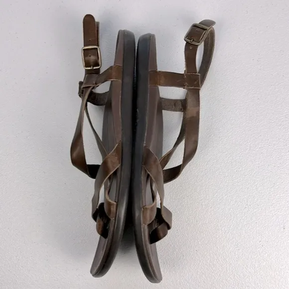 OluKai Upena Leather Quarter Strap Sandal Kona Coffee Brown Strappy 10