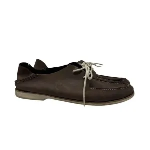 Olukai Holokai Men's Size 11 Brown Leather Comfort Lace Up boat shoes