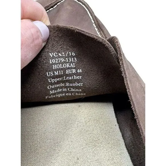 Olukai Holokai Men's Size 11 Brown Leather Comfort Lace Up boat shoes
