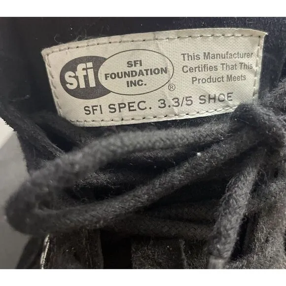 OMP Sport SFI 3.3 /5 Black Suede Leather Racing Driver Shoes - US Size 12