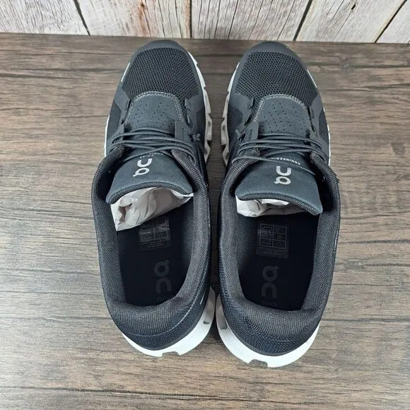On Cloud 5 Slip On Bungee Lace Running Shoes Black White Women's Sz 9.5 (GUC)