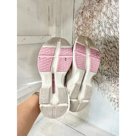 On Cloudpulse Mesh Low Top Active Running Sneakers Pearl/Blossom Womens Size 5.5