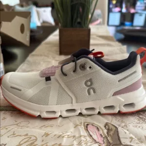 On Running Kids' White and Pink Athletic Shoes