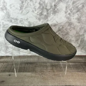 OOFOS Men's Quilted Thermo Mule Alpine Moss Green Slip-On Clog Shoes Size 14