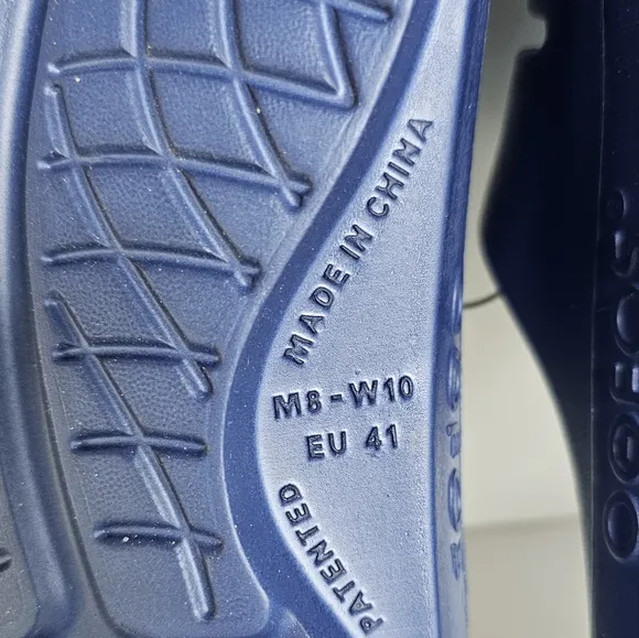 OOFOS OOahh Sport Slide Sandal, Navy White Men's Size 8 NWT