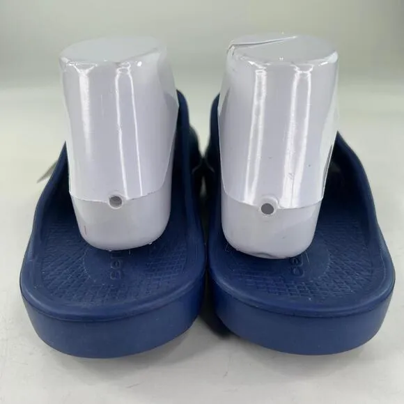 OOFOS OOahh Sport Slide Sandal Women's US 7 Blue Navy White Recovery Shoes