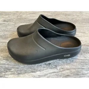 OOFOS OOclogg Black Mules Clog Slip On Shoes‎ Womens Size 7 Breathable Mens 5