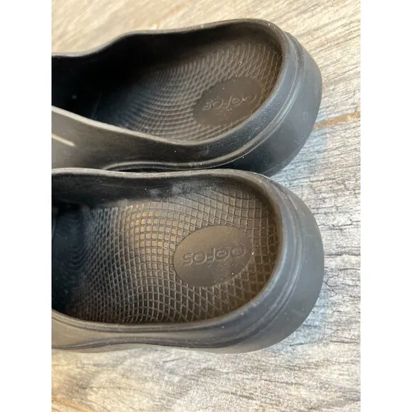 OOFOS OOclogg Black Mules Clog Slip On Shoes‎ Womens Size 7 Breathable Mens 5