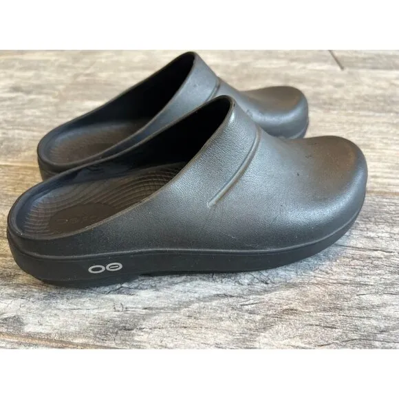 OOFOS OOclogg Black Mules Clog Slip On Shoes‎ Womens Size 7 Breathable Mens 5