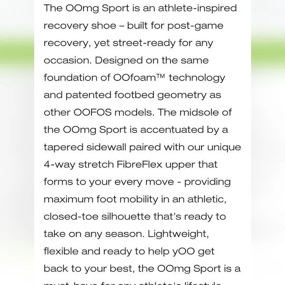OOFOS OOMG Sport Low Shoe- White/Black