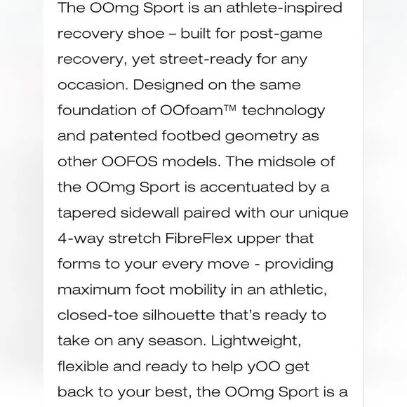 OOFOS OOMG Sport Low Shoe- White/Black