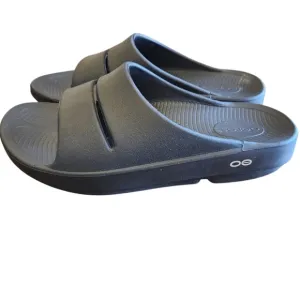 OOFOS Unisex Black Recovery Workout Sandals Men SZ 8 / Women SZ 10