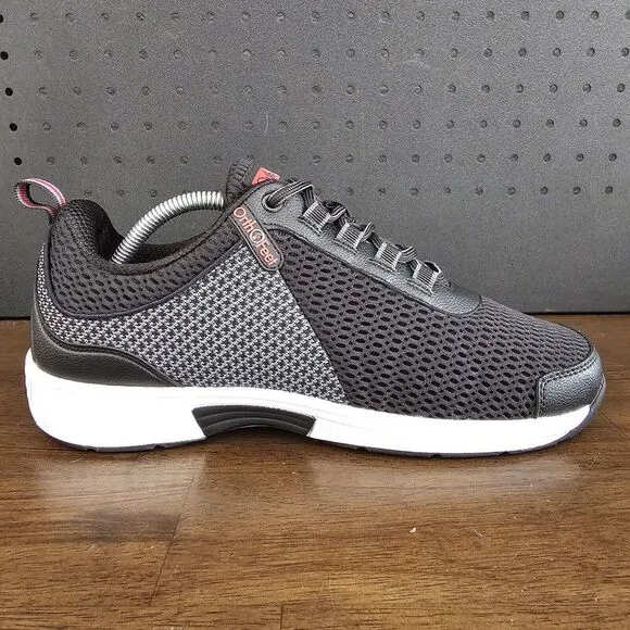 Orthofeet 617 Biofit Edgewater Men's Sz 8.5 2E Wide Black Walking Comfort Shoe