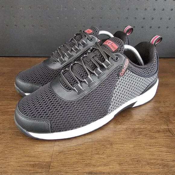 Orthofeet 617 Biofit Edgewater Men's Sz 8.5 2E Wide Black Walking Comfort Shoe