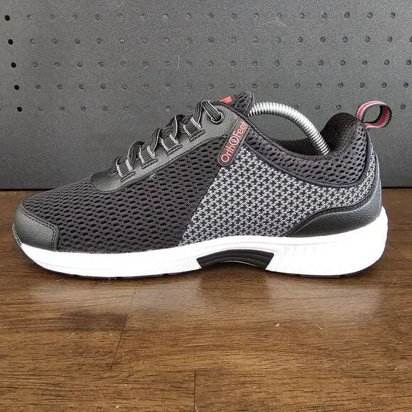 Orthofeet 617 Biofit Edgewater Men's Sz 8.5 2E Wide Black Walking Comfort Shoe