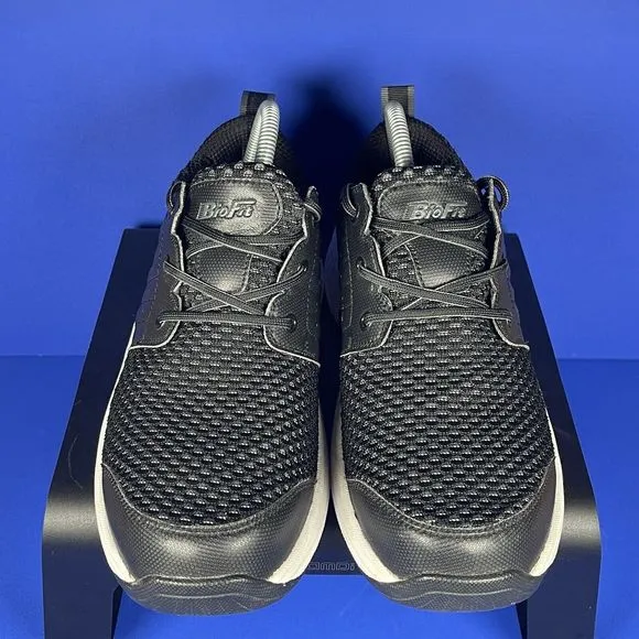 Orthofeet Biofit Tacoma 521 Black Stretch Knit Faux Leather Shoes Mens Size 8D