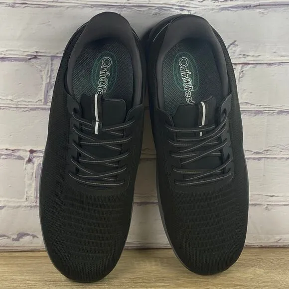 Orthofeet Yari Black Hands Free Sneakers Men's 14 XX-Wide 6E Knit Walking Shoes