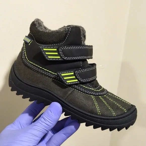 Oshkosh B'gosh Baby Size 12M Style Marley-13 Lace-up Grey and Green Color Boots