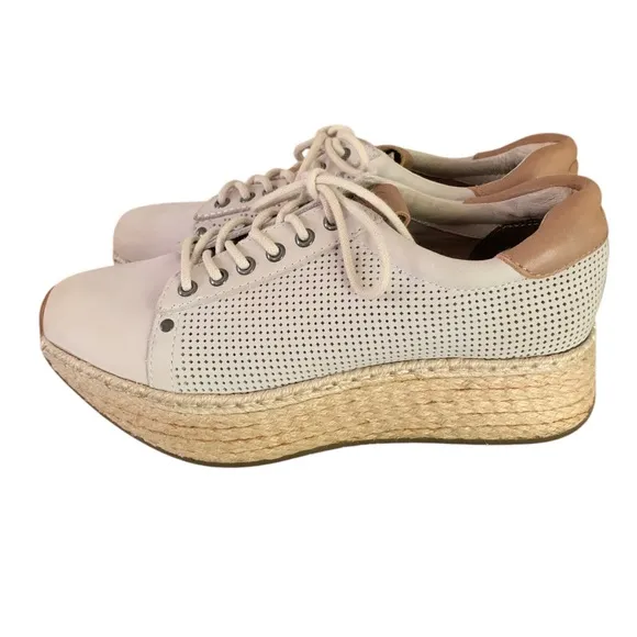 OTBT Meridian Nautical Leather Cream Tan Leather Sneaker Sz 7
