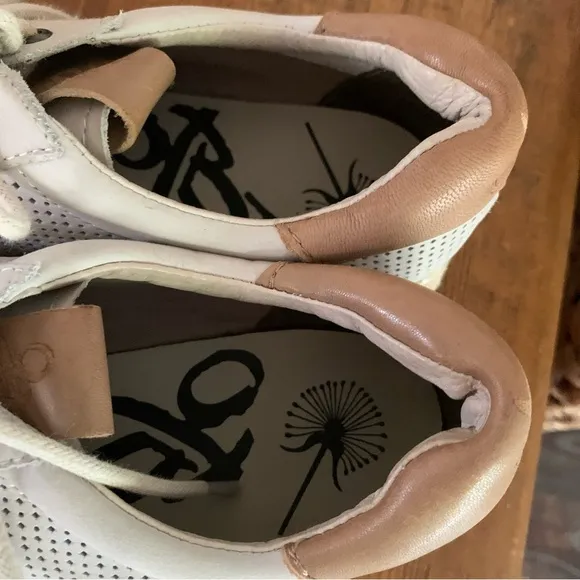 OTBT Meridian Nautical Leather Cream Tan Leather Sneaker Sz 7