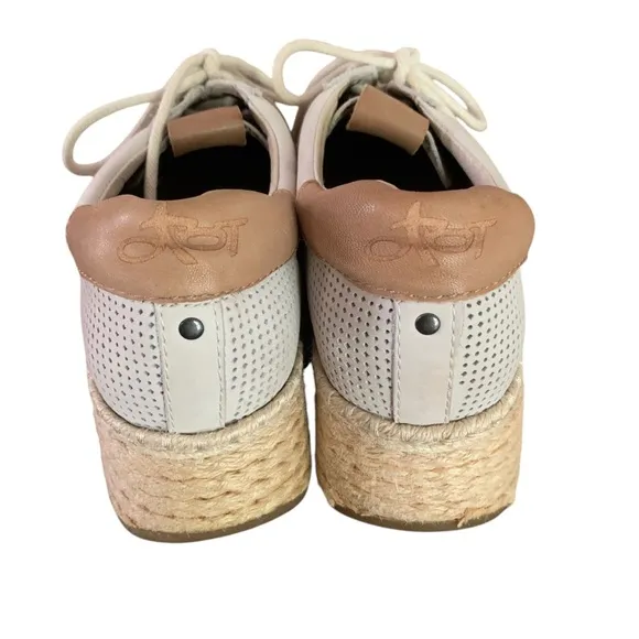OTBT Meridian Nautical Leather Cream Tan Leather Sneaker Sz 7