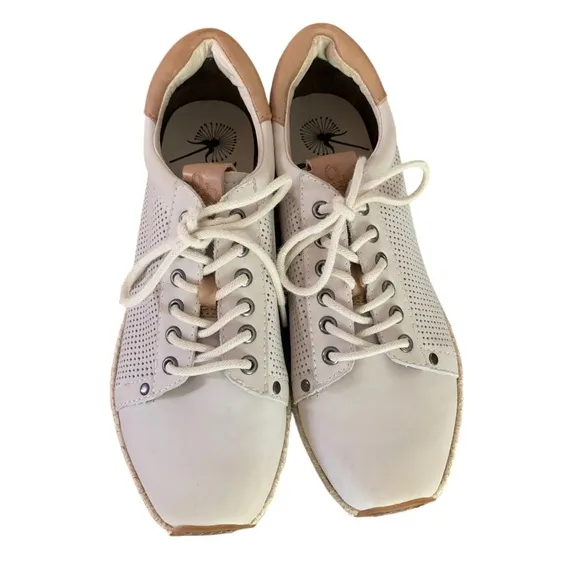OTBT Meridian Nautical Leather Cream Tan Leather Sneaker Sz 7