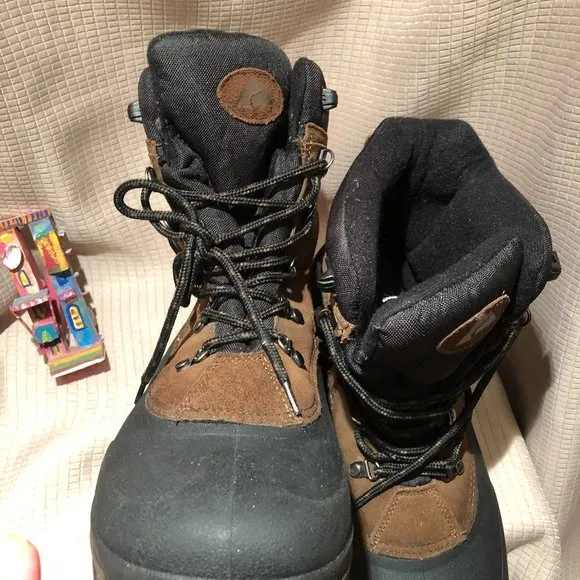 Ozark Trail Pac Mens Winter Boots, leather upper, Waterproof Thinsulate, 10