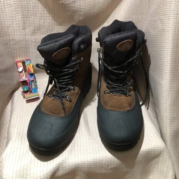 Ozark Trail Pac Mens Winter Boots, leather upper, Waterproof Thinsulate, 10