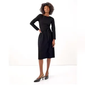 Pact Fit and Flare Wrap around Black Long Sleeve Dress XL