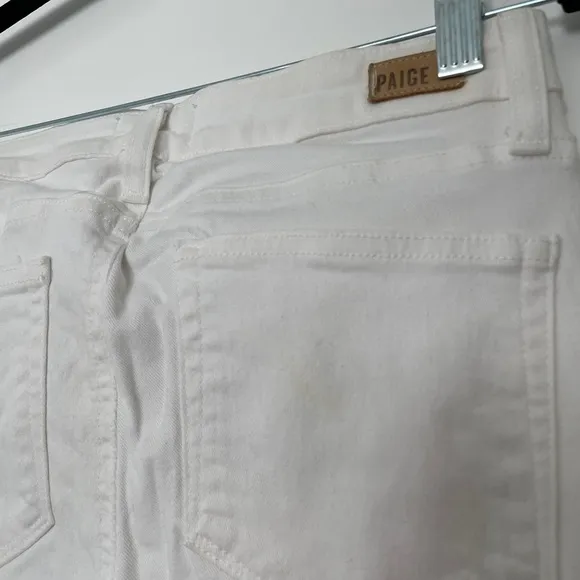 Paige Jeans skyline ankle peg white denim pants low rise straight leg trendy 27