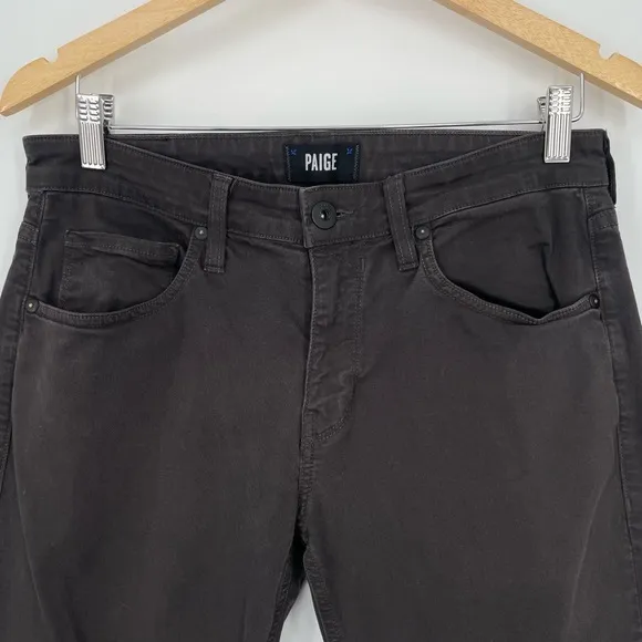 Paige Womens Slim Fit Mid Rise Black Faded Wash Cropped Denim Jeans Size 29