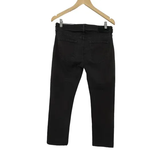 Paige Womens Slim Fit Mid Rise Black Faded Wash Cropped Denim Jeans Size 29