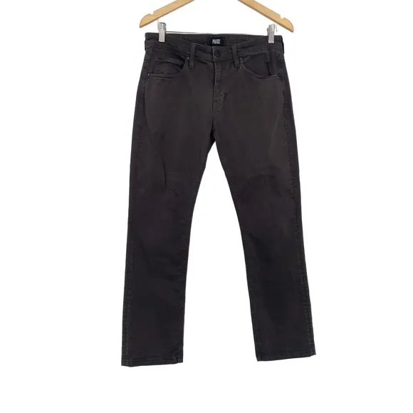 Paige Womens Slim Fit Mid Rise Black Faded Wash Cropped Denim Jeans Size 29