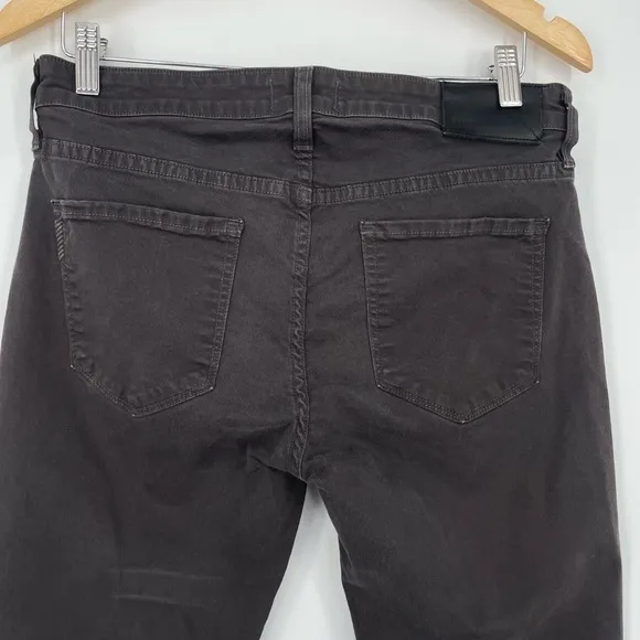 Paige Womens Slim Fit Mid Rise Black Faded Wash Cropped Denim Jeans Size 29