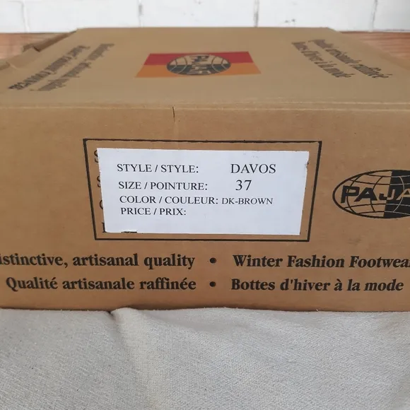 Pajar Boots Davos Fur Cow Goat Brown size 37