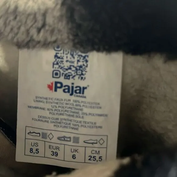 Pajar Canada &quot;Toboggan 2.0&quot; Tall Nylon Boots dark blue size 8.5