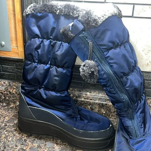 Pajar Canada &quot;Toboggan 2.0&quot; Tall Nylon Boots dark blue size 8.5