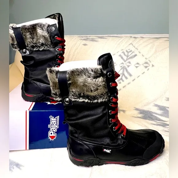 Pajar Winter Boots with Red Laces