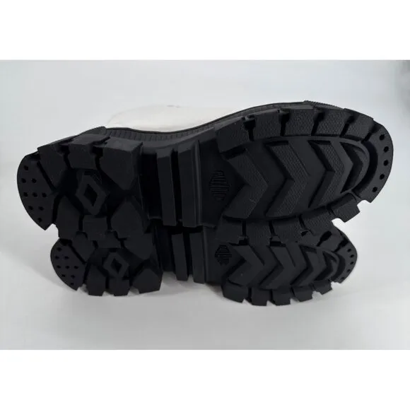 Palladium Womens Ankle Boots Revolt HI TX Black &amp; White Canvas Boots Size 9