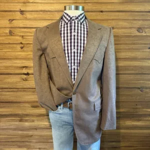 Panhandle Slim Mens Suede Blazer Sport Coat Casual Jacket Size 42R Brown Suit