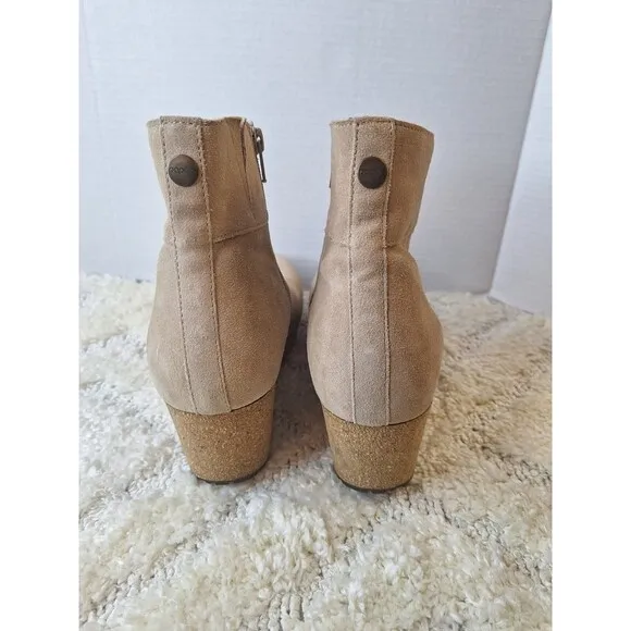 PAPILLIO by BIRKENSTOCK Ebba Suede Ankle Boots Women's Sz 9 Tan Platform Boho