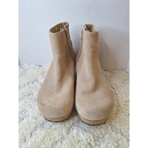 PAPILLIO by BIRKENSTOCK Ebba Suede Ankle Boots Women's Sz 9 Tan Platform Boho