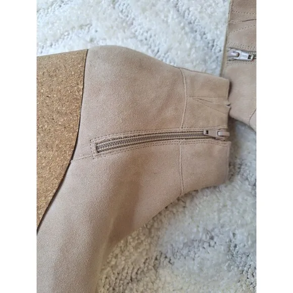 PAPILLIO by BIRKENSTOCK Ebba Suede Ankle Boots Women's Sz 9 Tan Platform Boho