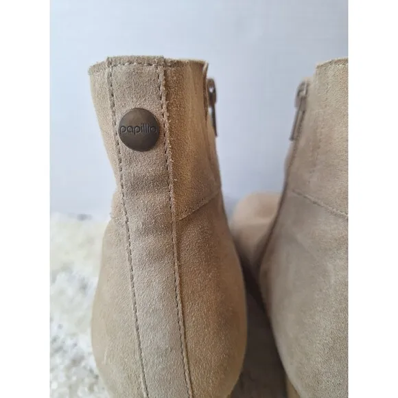 PAPILLIO by BIRKENSTOCK Ebba Suede Ankle Boots Women's Sz 9 Tan Platform Boho