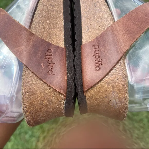 Papillio by Birkenstock Lola Wedge Sandals Women’s Brown Leather Shoes 39 US 8