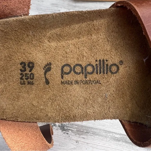 Papillio by Birkenstock Lola Wedge Sandals Women’s Brown Leather Shoes 39 US 8