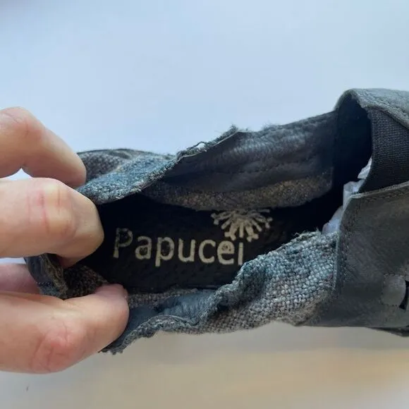 papucei hand dyed leather slip on’s