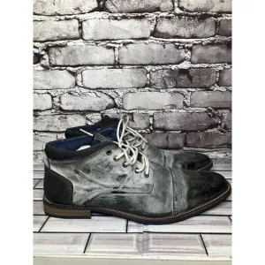 PARC Charcoal Gray Leather Distressed Ankle Lace Up Shoes Men’s Sz 10M US/43EU